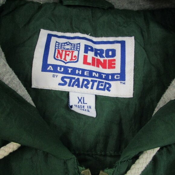 NFL Green Bay Packers Pro Line Starter Jacket Football Mens XL Green Hood Zipper - Picture 6 of 12